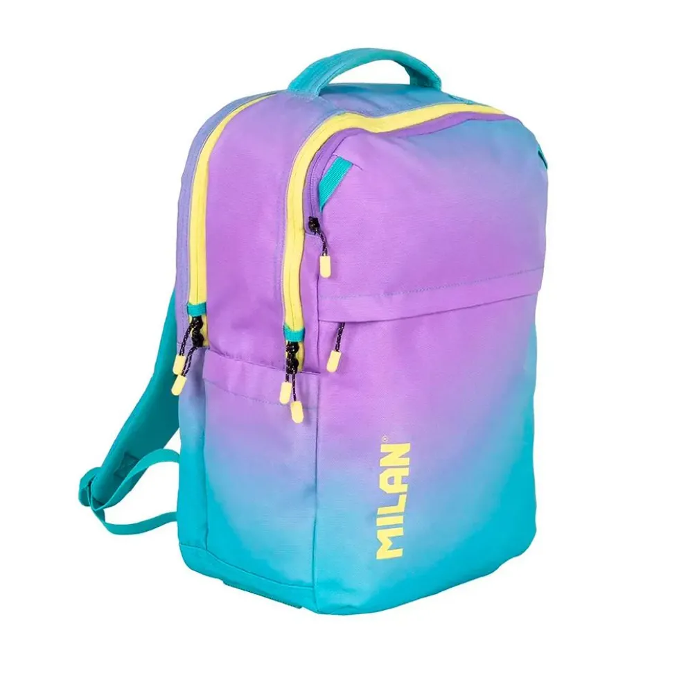 Mochila Sunset turquesa 45,4x28x20cm 5 cremalleras