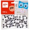 Ojos redondos adhesivos 1cm. 100 unidades