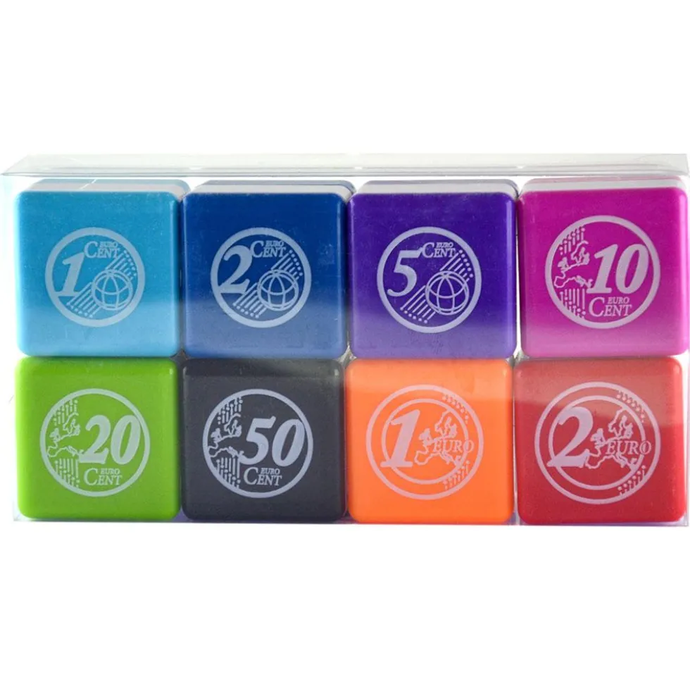 Pack de 8 sellos entintados monedas euro