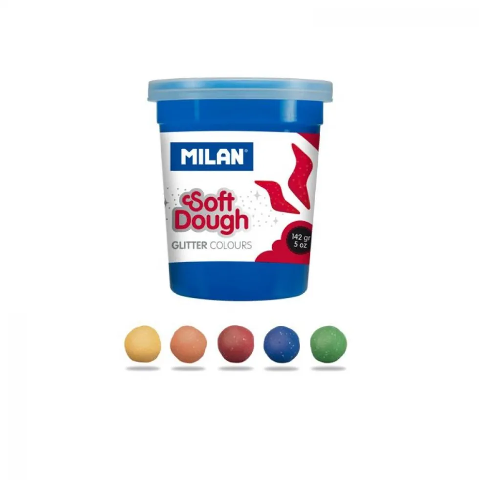 Pasta de modelar con purpurina 5 colores