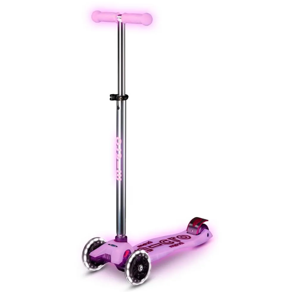 Patinete Maxi Micro Deluxe Glow Led lila