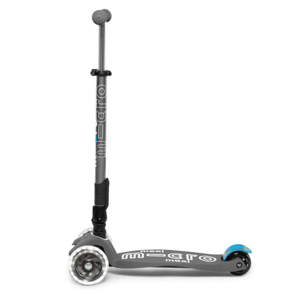 Patinete maxi Micro deluxe plegable Led gris vulcano