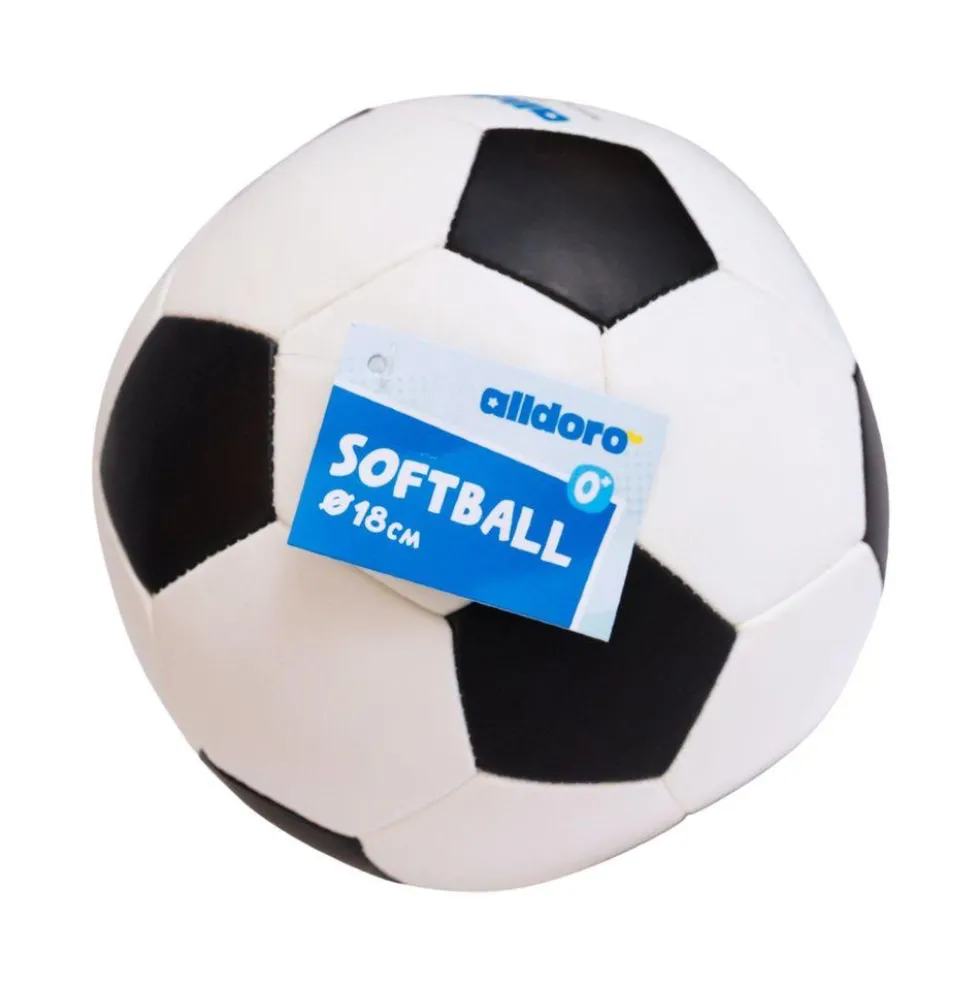 Pelota blanda 18cm diseño fútbol.