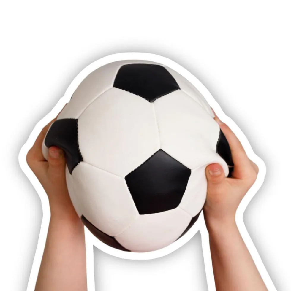 Pelota blanda 18cm diseño fútbol.