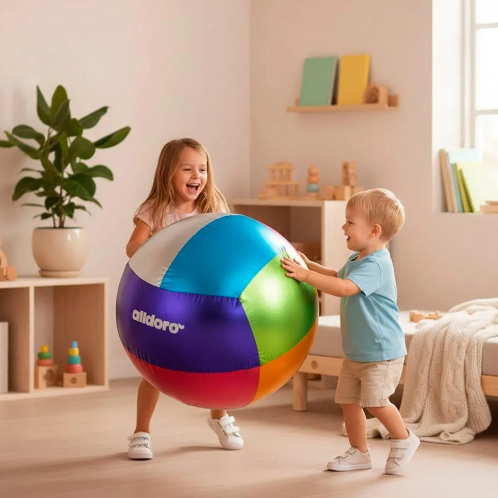Pelota gigante hinchable metalizada 60cm.