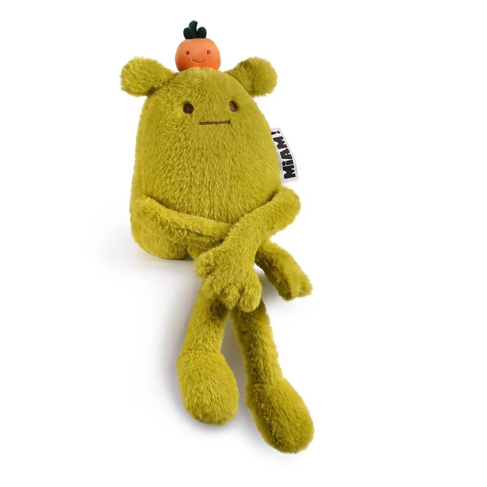Peluche naranja verde 40cm Miam Laurent Jade