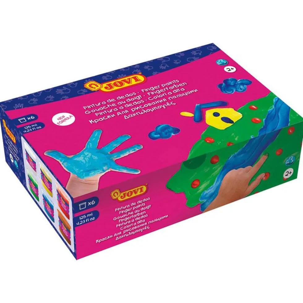 Pintura de dedos 6 colores 125ml. Jovi