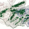 Plantilla de mapa de España tamaño pequeño 3 unidades