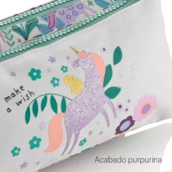 Portatodo cuatro compartimentos Magic Unicorn reciclado 22x4x11,5cm