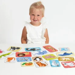 Puzzle parejas animales salvajes en inglés 36 piezas 18 puzles