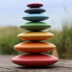 Rainbow buttons madera colores apilables