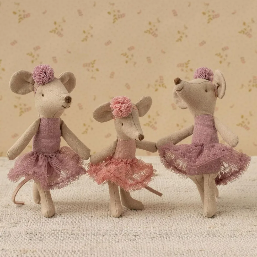 Ratita con diadema y pompón rosa 13cm. Maileg