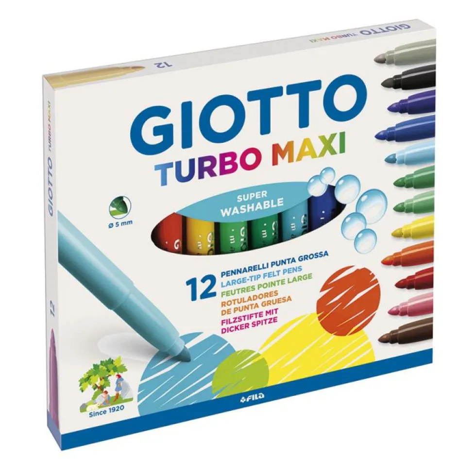 Rotulador 12 colores Turbo Maxi Giotto