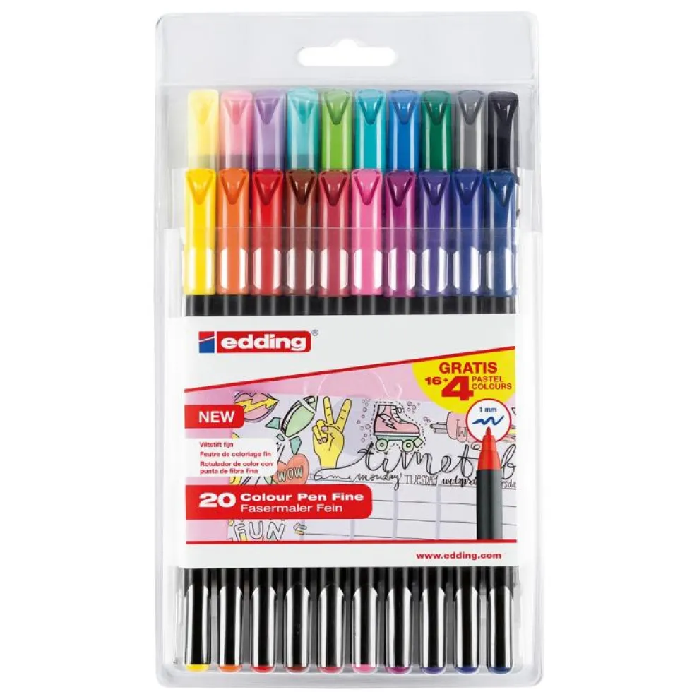 Rotulador edding 1200 16 colores más 4 gratis