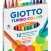 Rotuladores 12 colores Turbo Color Giotto