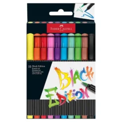 Rotulador punta pincel 10 colores Black Edition
