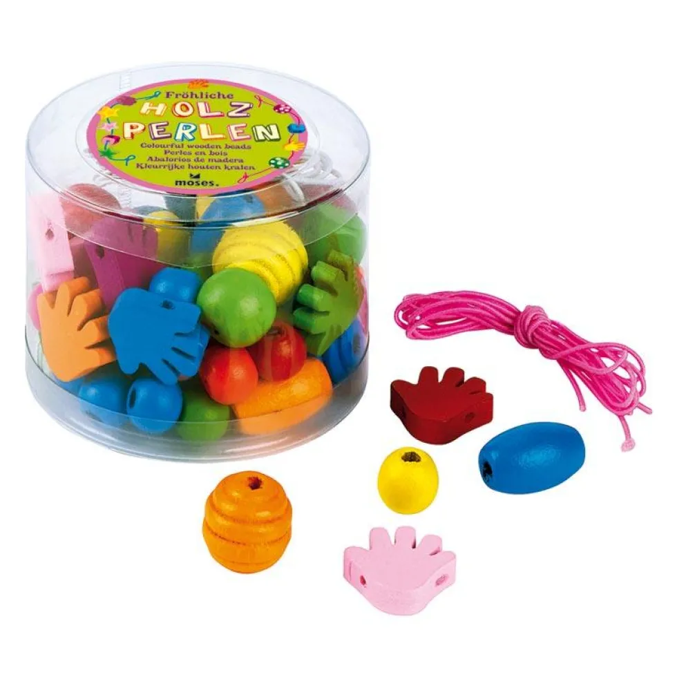 Set abalorios de madera de colores