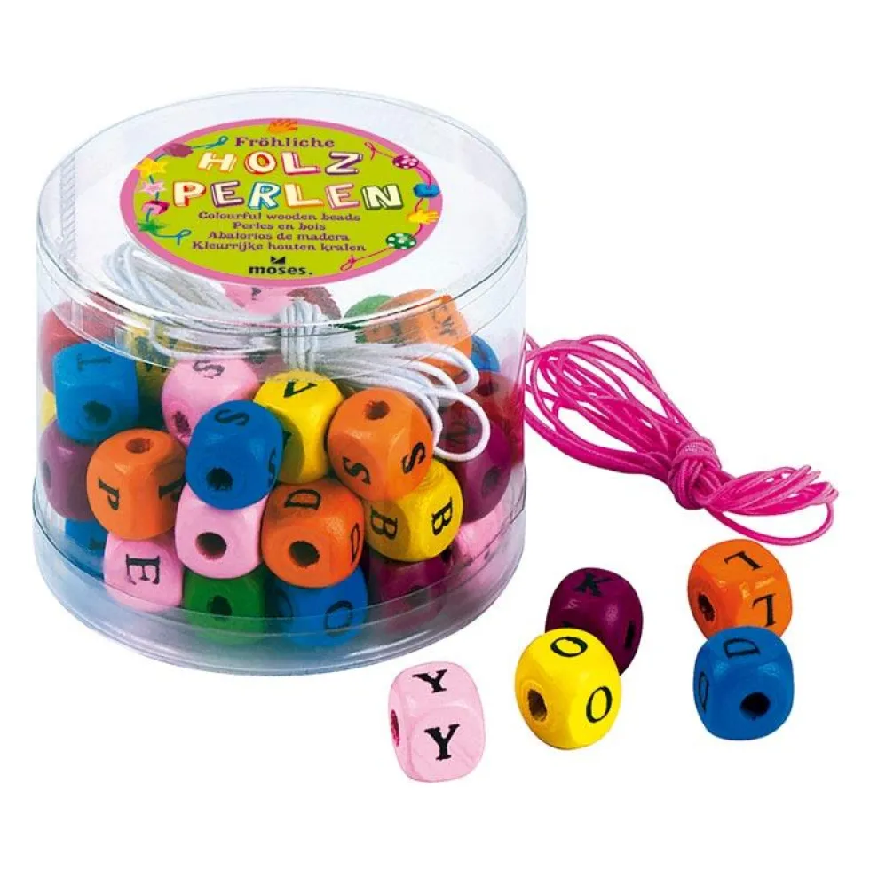 Set abalorios de madera de colores