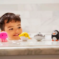 Set 8 animalitos marinos lanzachorros juguete baño
