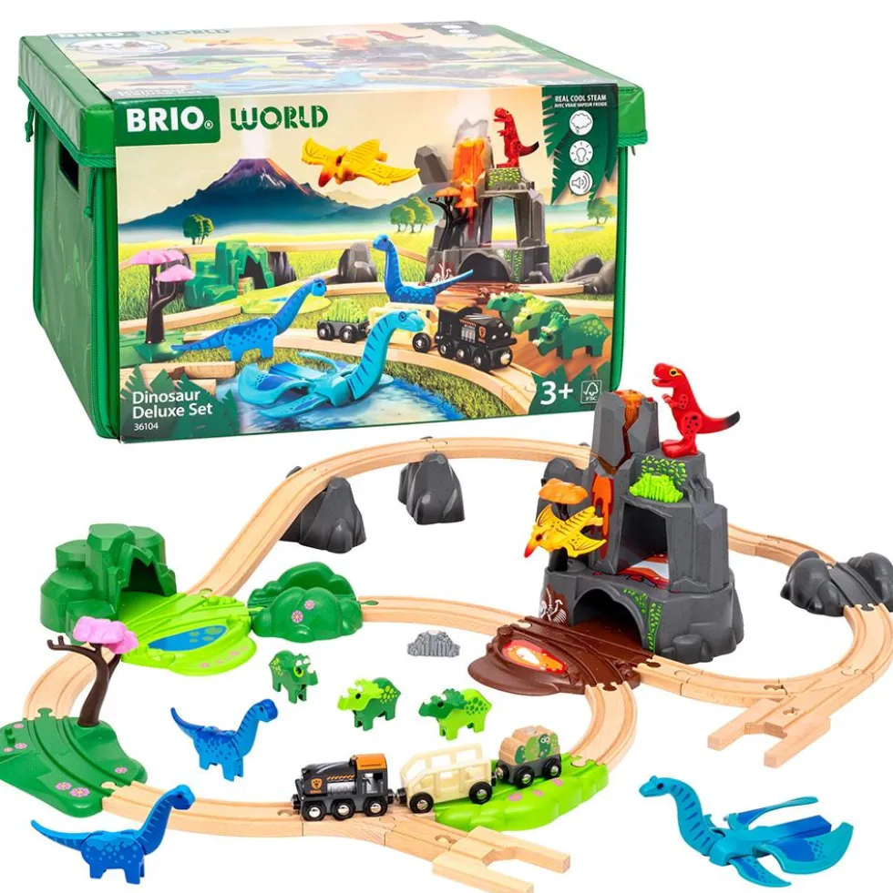 Set circuito tren dinosaurios Deluxe