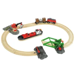 Set circuito tren puerto de carga y descarga