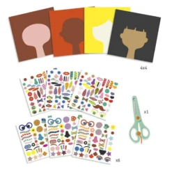 Set crea con pegatinas peluquería