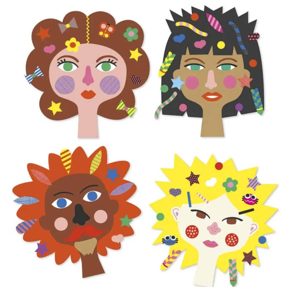Set crea con pegatinas peluquería
