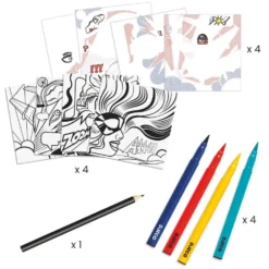 Set creativo rotuladores pincel y calcomanías superhéroes