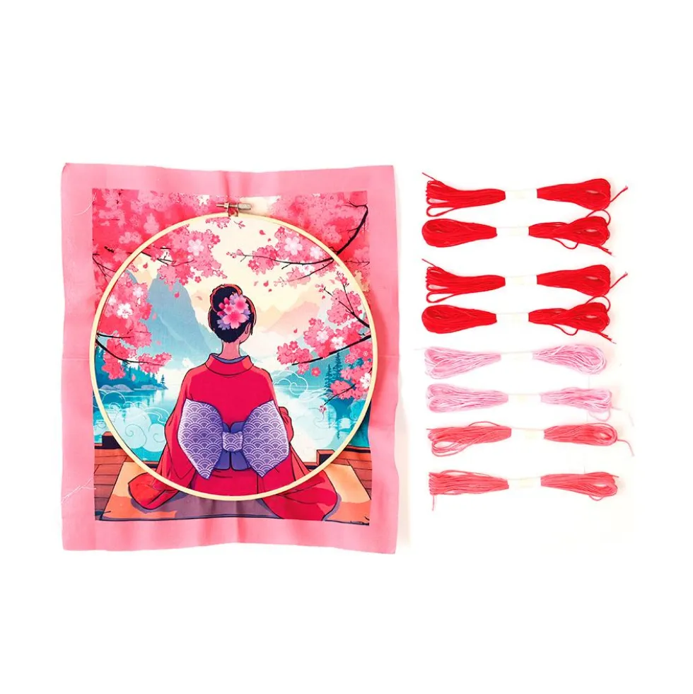 Set de bordado punch needle DIY kimono