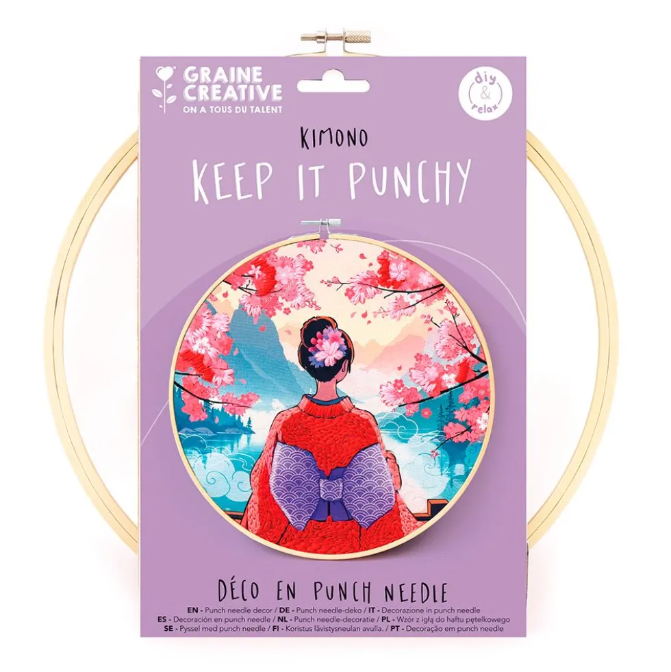 Set de bordado punch needle DIY kimono