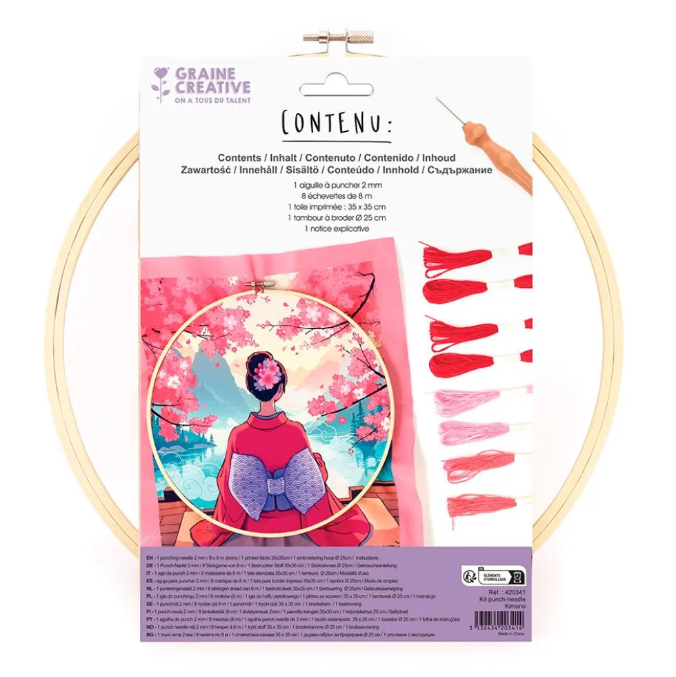 Set de bordado punch needle DIY kimono