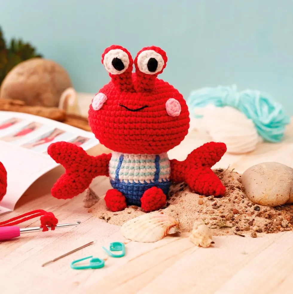 Set de ganchillo DIY cangrejo minigurumi