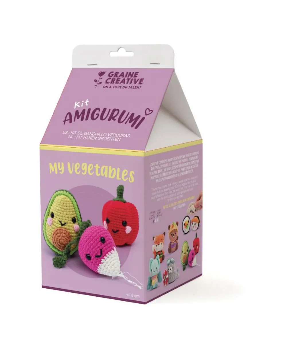 Set de ganchillo DIY vegetales amigurumi