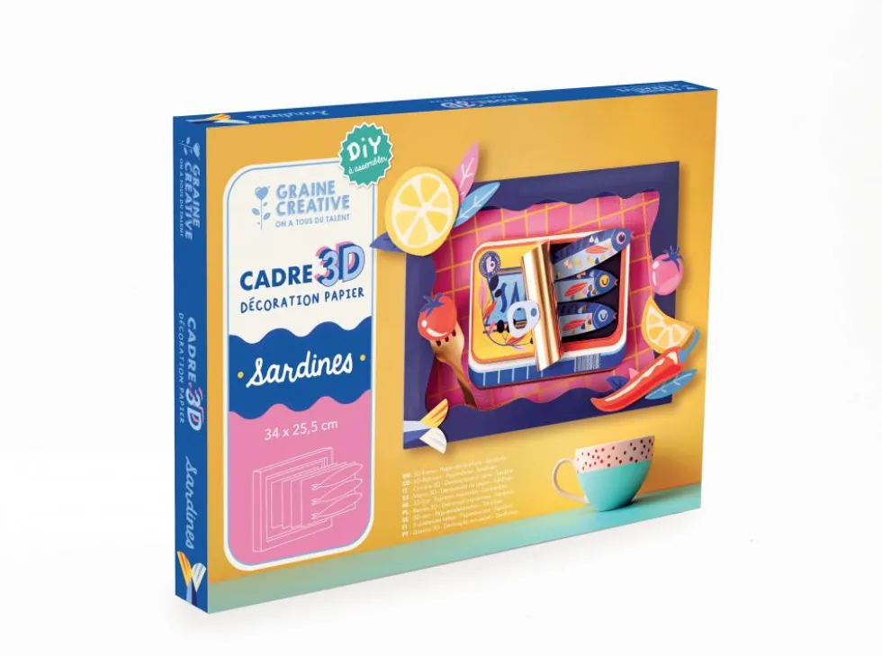 Set DIY cuadro 3D sardinas