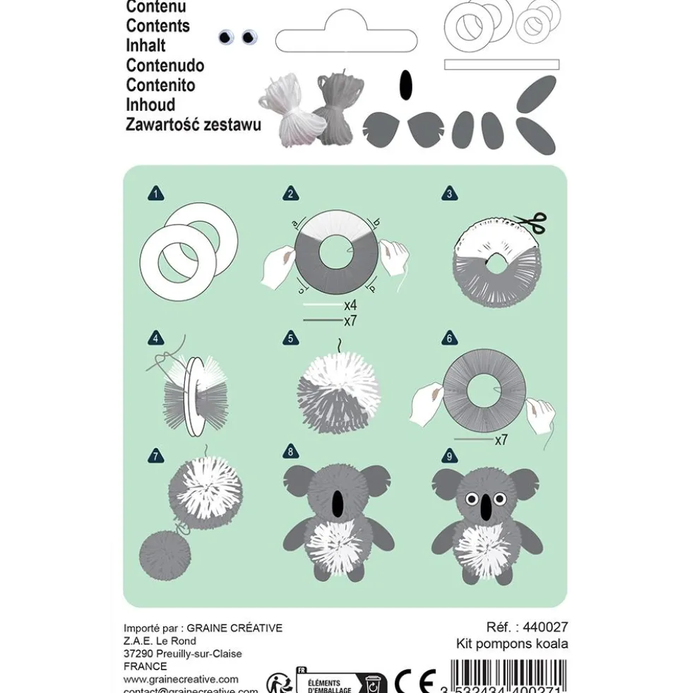 Set DIY para crear con pompones koala