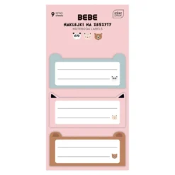 Set 9 etiquetas animalitos BEBE Friends para escribir panda, gato, oso