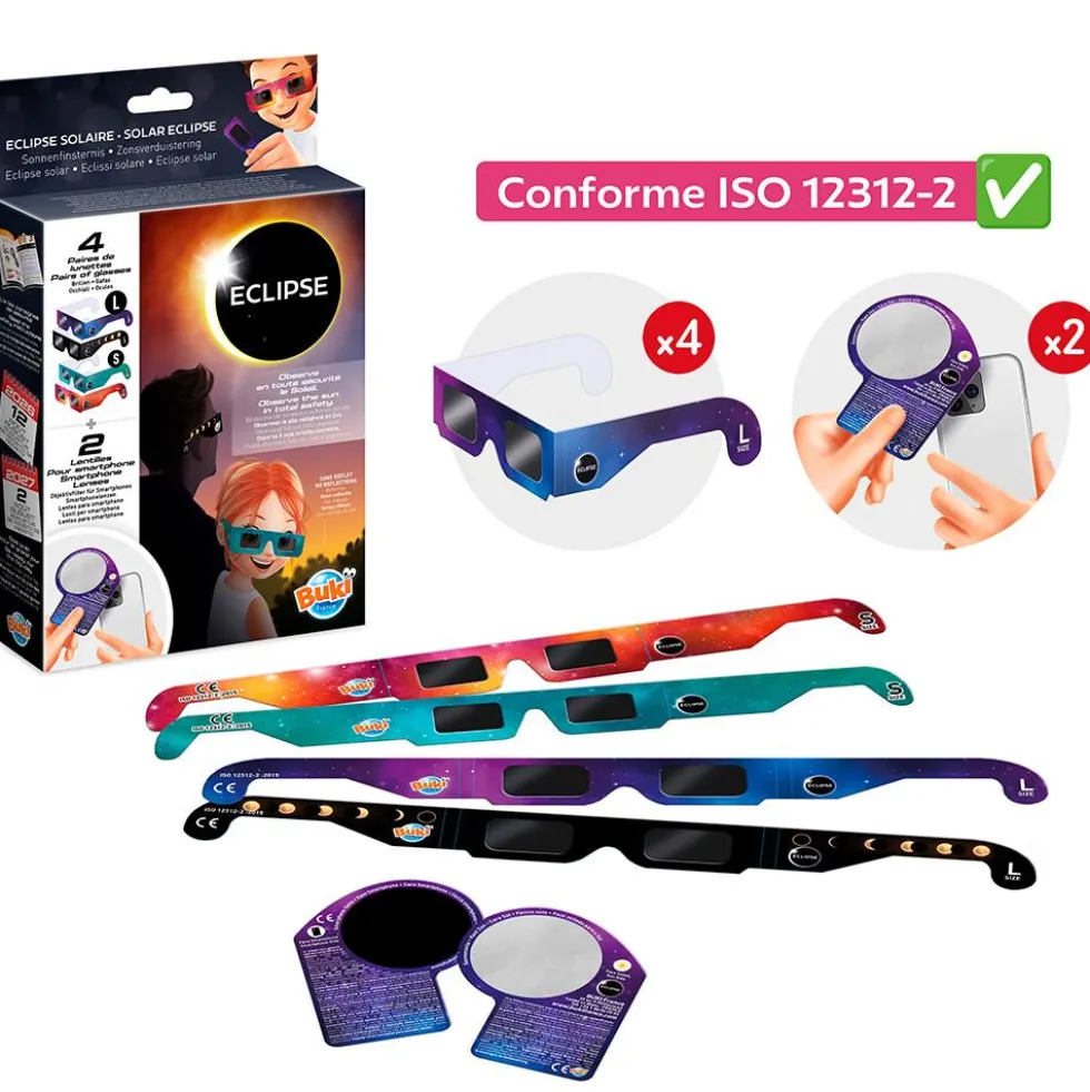 Set gafas adulto y niño eclipse solar