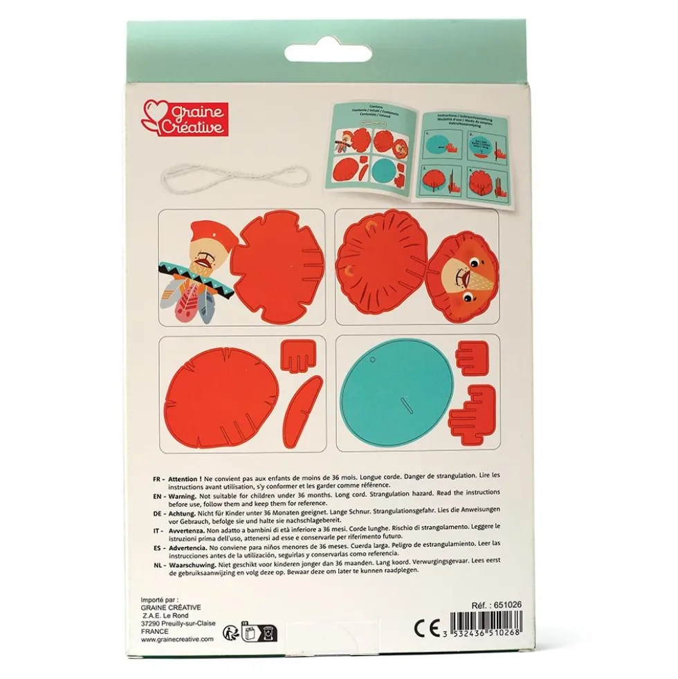 Set maqueta león 3D para colgar
