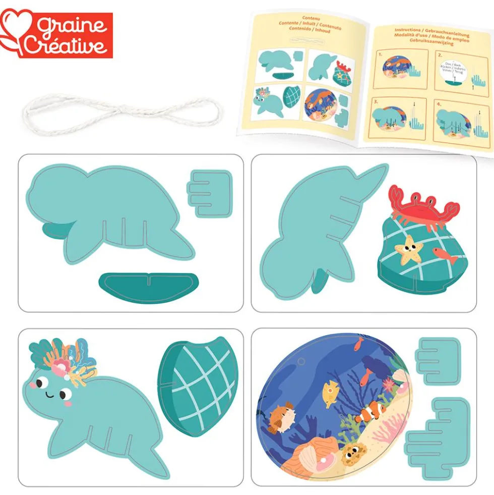 Set maqueta tortuga marina 3D para colgar
