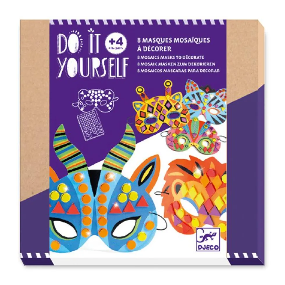 Set 8 máscaras para decorar mosaico animales de la selva