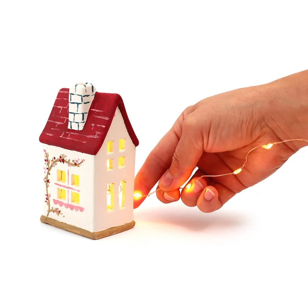 Set para pintar portavelas cerámica casa