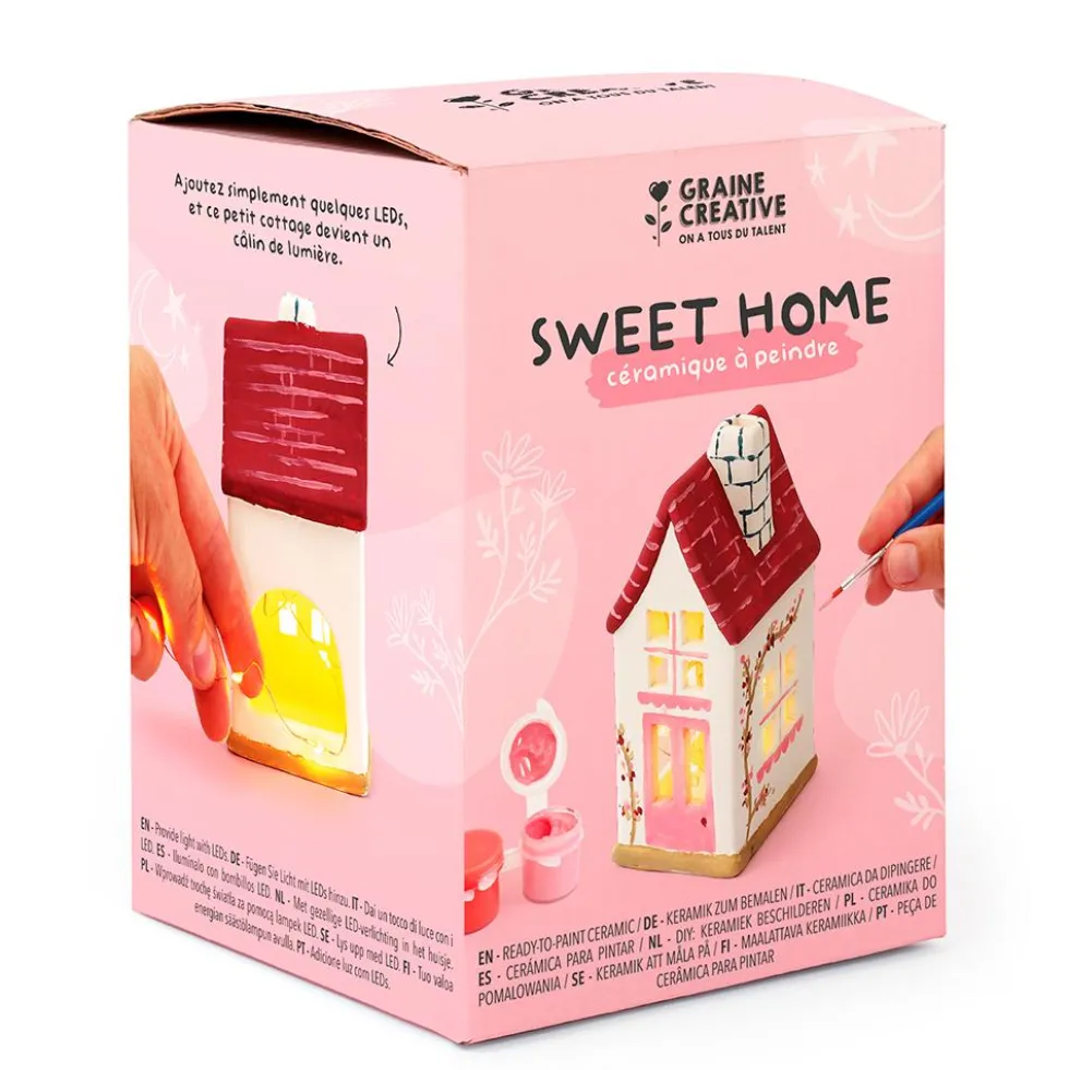 Set para pintar portavelas cerámica casa