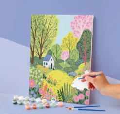 Set pintar por números Casita en el bosque
