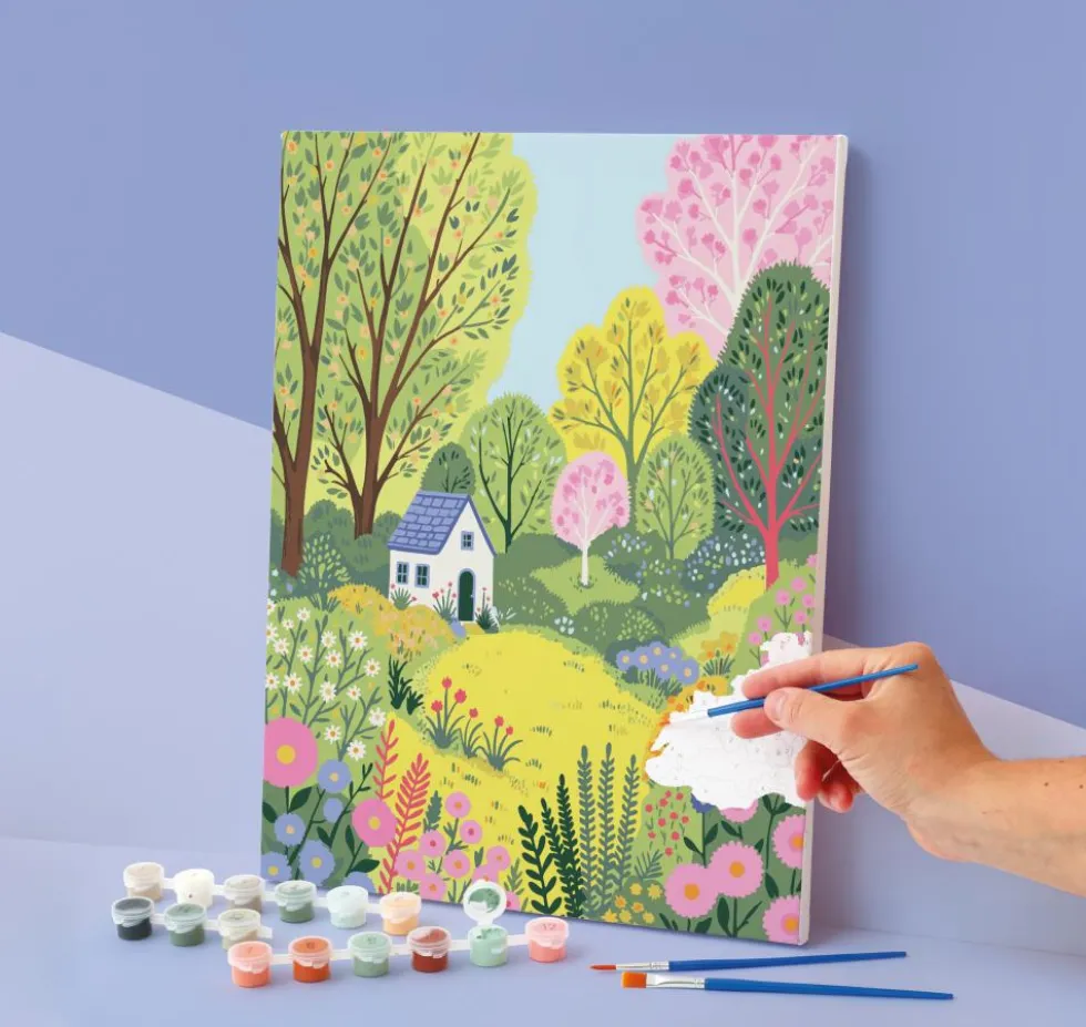 Set pintar por números Casita en el bosque