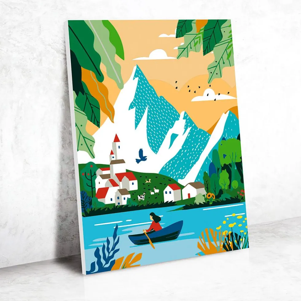 Set pintar por números escapada alpina 30x40cm