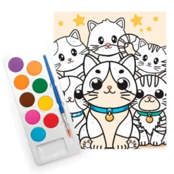 Set pintar por números gatos