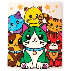 Set pintar por números gatos
