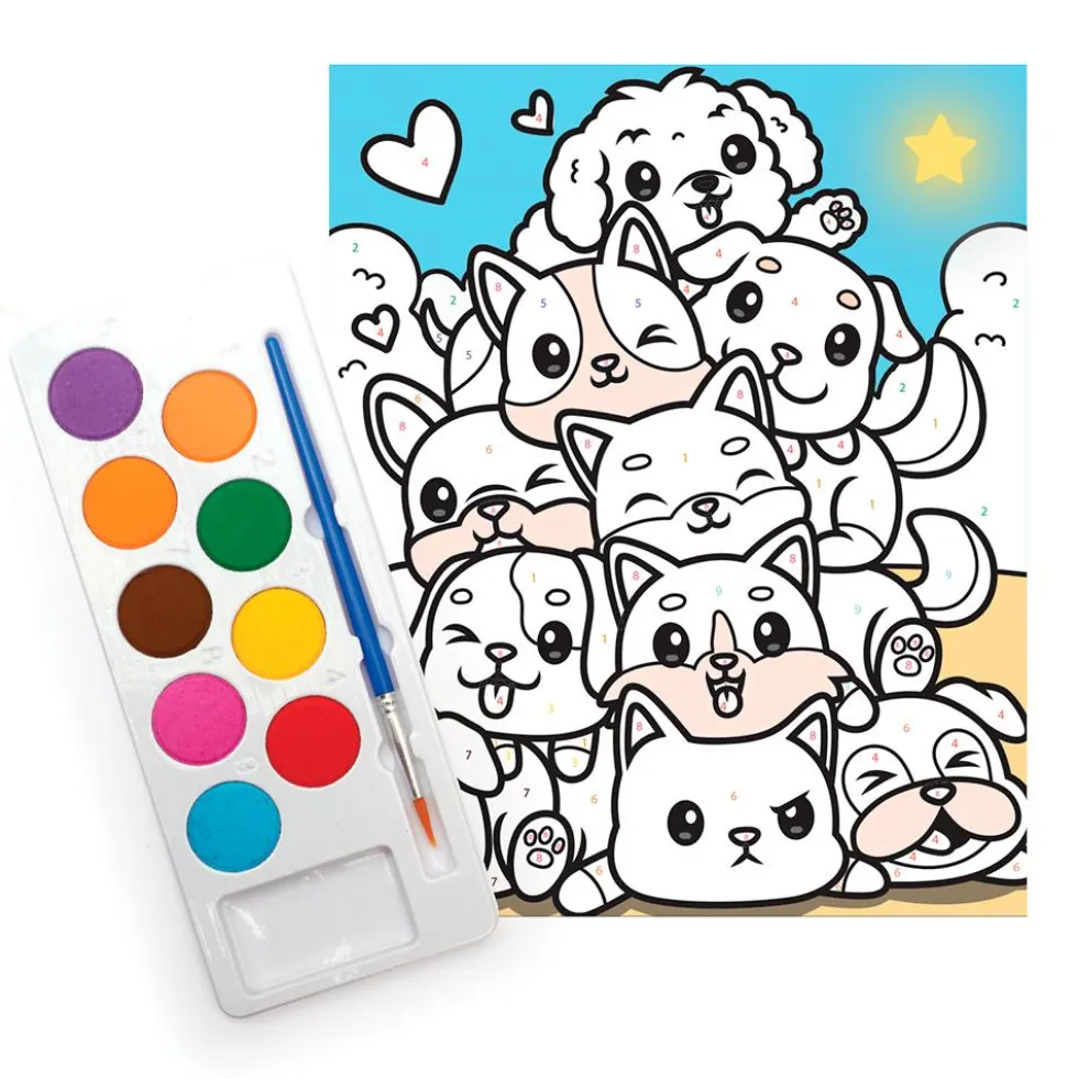 Set pintar por números perros