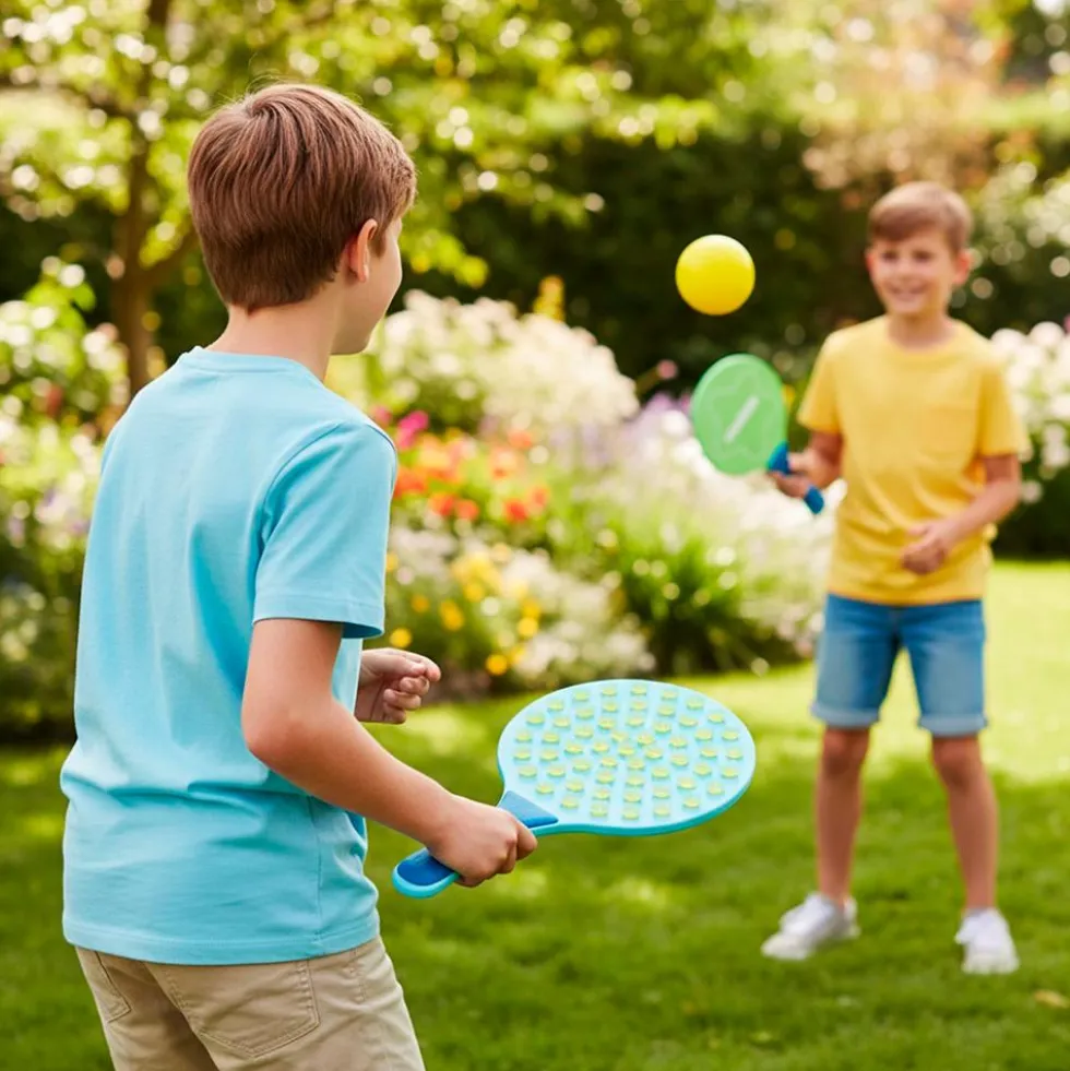 Set raquetas con ventosa con 2 pelotas.