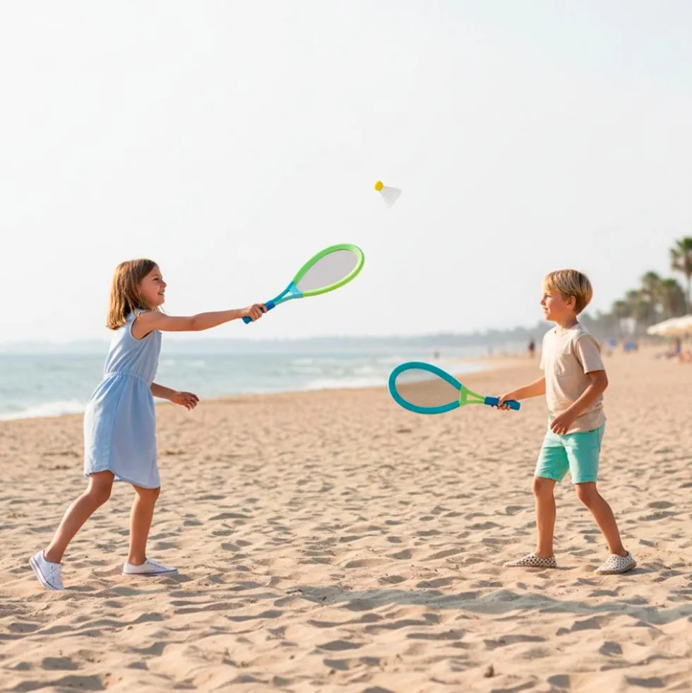 Set raquetas XL con 1 pelota y 1 pelota de bádminton.